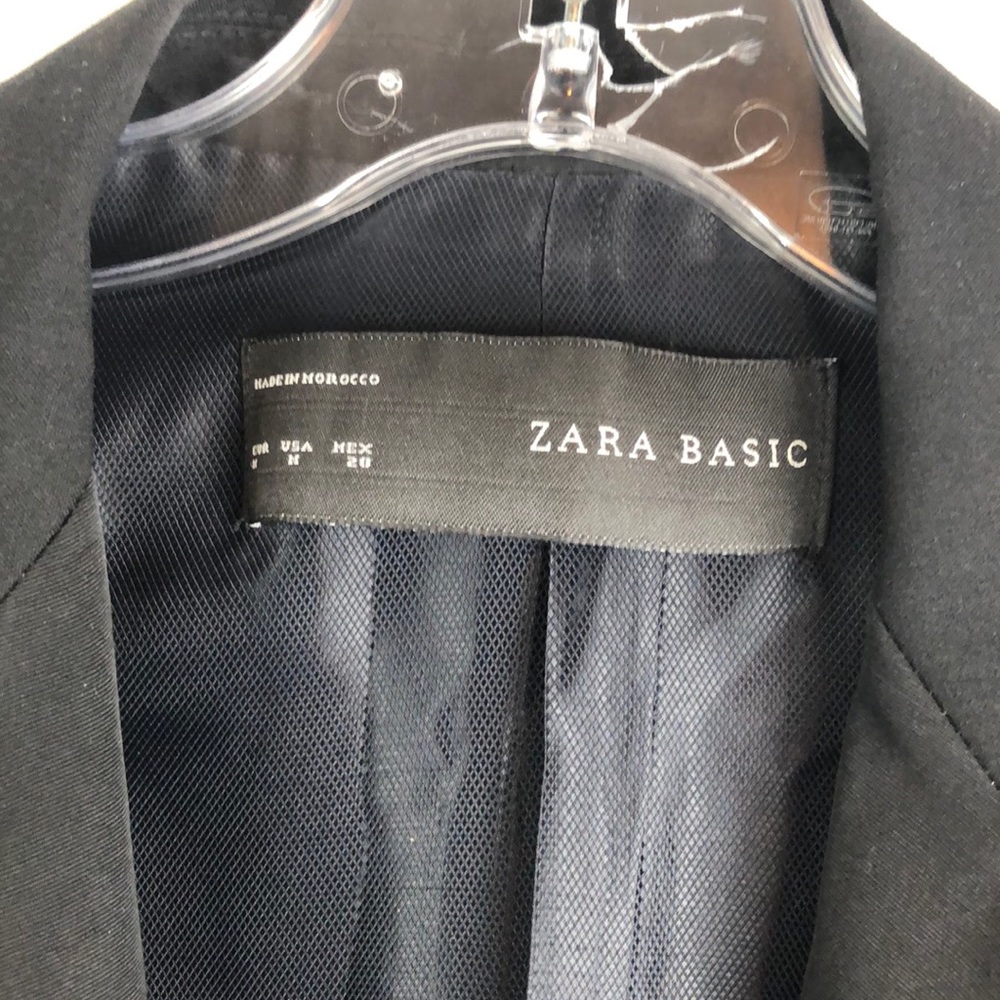 Zara Basic Black Single Button Blazer Tuxedo Lapel - image 4